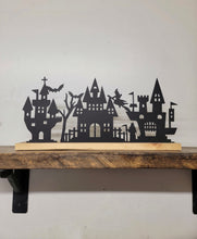 Load image into Gallery viewer, Halloween Village Scene - 12"w - Tea Light Holder