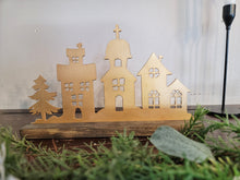 Load image into Gallery viewer, Metal Christmas Village Tea Light Holder 12x12