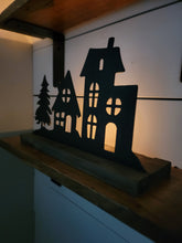 Load image into Gallery viewer, Metal Christmas Village Tea Light Holder 12x12
