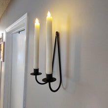 Load image into Gallery viewer, Metal Double Taper Candle Wall Holder