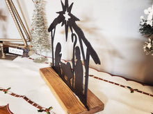 Load image into Gallery viewer, Metal Christmas Manger Tea Light Holder 12x12
