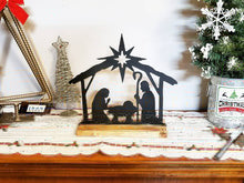 Load image into Gallery viewer, Metal Christmas Manger Tea Light Holder 12x12
