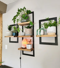 Load image into Gallery viewer, Metal Framed Triple Floating Shelves Set Bundle