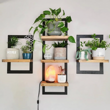 Load image into Gallery viewer, Metal Framed Triple Floating Shelves Set Bundle