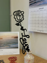 Load image into Gallery viewer, Metal Love Rose Sign
