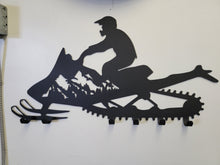 Load image into Gallery viewer, Snowmobile Mountain Scene with 6 Hooks