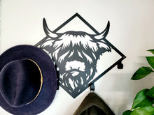 Load image into Gallery viewer, Metal Highland Steer with 4 Hooks