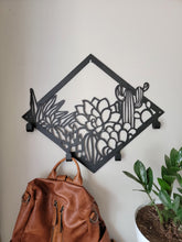 Load image into Gallery viewer, Metal Succulent/Cactus Scene with 4 Hooks