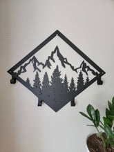Load image into Gallery viewer, Metal Mountain Scene with 4 Hooks