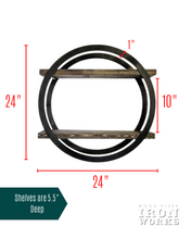 Load image into Gallery viewer, Metal Double Circle Frame with 2 Shelves