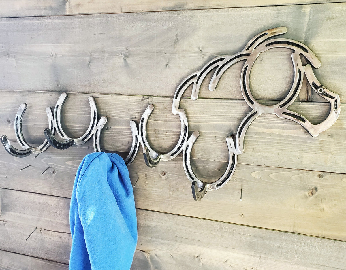 Horseshoe Horse Coat Rack Wood River Iron Works