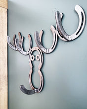 Load image into Gallery viewer, Moose Coat Rack, Horseshoe Coat Rack