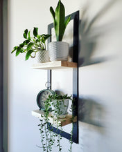 Load image into Gallery viewer, Metal Framed Double Floating Shelves