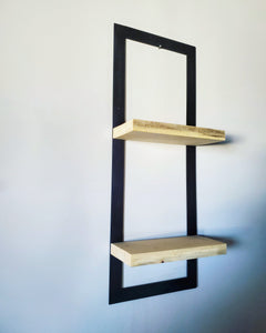 Metal Framed Double Floating Shelves