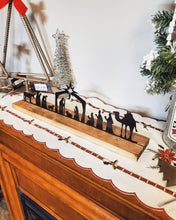 Load image into Gallery viewer, Nativity Scene Wood and Metal Tea Light Holder