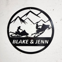 Load image into Gallery viewer, Snowmobile Partners Metal Sign - Custom Name