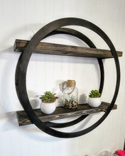 Load image into Gallery viewer, Metal Double Circle Frame with 2 Shelves