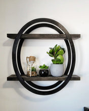 Load image into Gallery viewer, Metal Double Oval Frame with 2 Shelves
