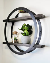 Load image into Gallery viewer, Metal Double Oval Frame with 2 Shelves