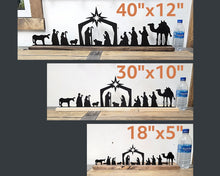 Load image into Gallery viewer, Nativity Scene Wood and Metal Tea Light Holder