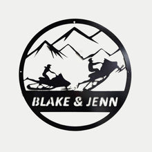 Load image into Gallery viewer, Snowmobile Partners Metal Sign - Custom Name

