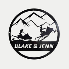 Load image into Gallery viewer, Snowmobile Partners Metal Sign - Custom Name