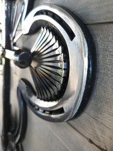 Load image into Gallery viewer, Horseshoe Cross - small premium with railway spike cross