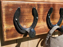 Load image into Gallery viewer, Rustic Horseshoe Coat Rack