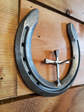 Load image into Gallery viewer, Small Horseshoe with One Cross