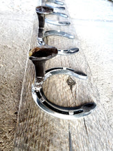Load image into Gallery viewer, Barn Wood Horseshoe Coat Rack