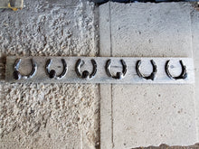 Load image into Gallery viewer, Barn Wood Horseshoe Coat Rack