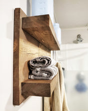 Load image into Gallery viewer, Rustic Bathroom Shelf and Hook