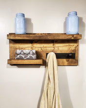 Load image into Gallery viewer, Rustic Bathroom Shelf and Hook