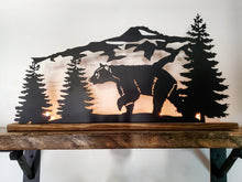 Load image into Gallery viewer, Tealight holder - metal bear and forest scene
