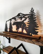 Load image into Gallery viewer, Tealight holder - metal bear and forest scene