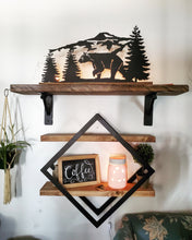 Load image into Gallery viewer, Tealight holder - metal bear and forest scene
