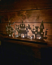 Load image into Gallery viewer, Halloween Village Scene Tea Light Holder
