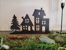 Load image into Gallery viewer, Metal Christmas Village Tea Light Holder 12x12
