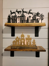 Load image into Gallery viewer, Christmas Village Scene Wood and Metal Tea Light Holder
