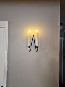 Metal Double Taper Candle Wall Holder