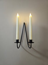 Load image into Gallery viewer, Metal Double Taper Candle Wall Holder
