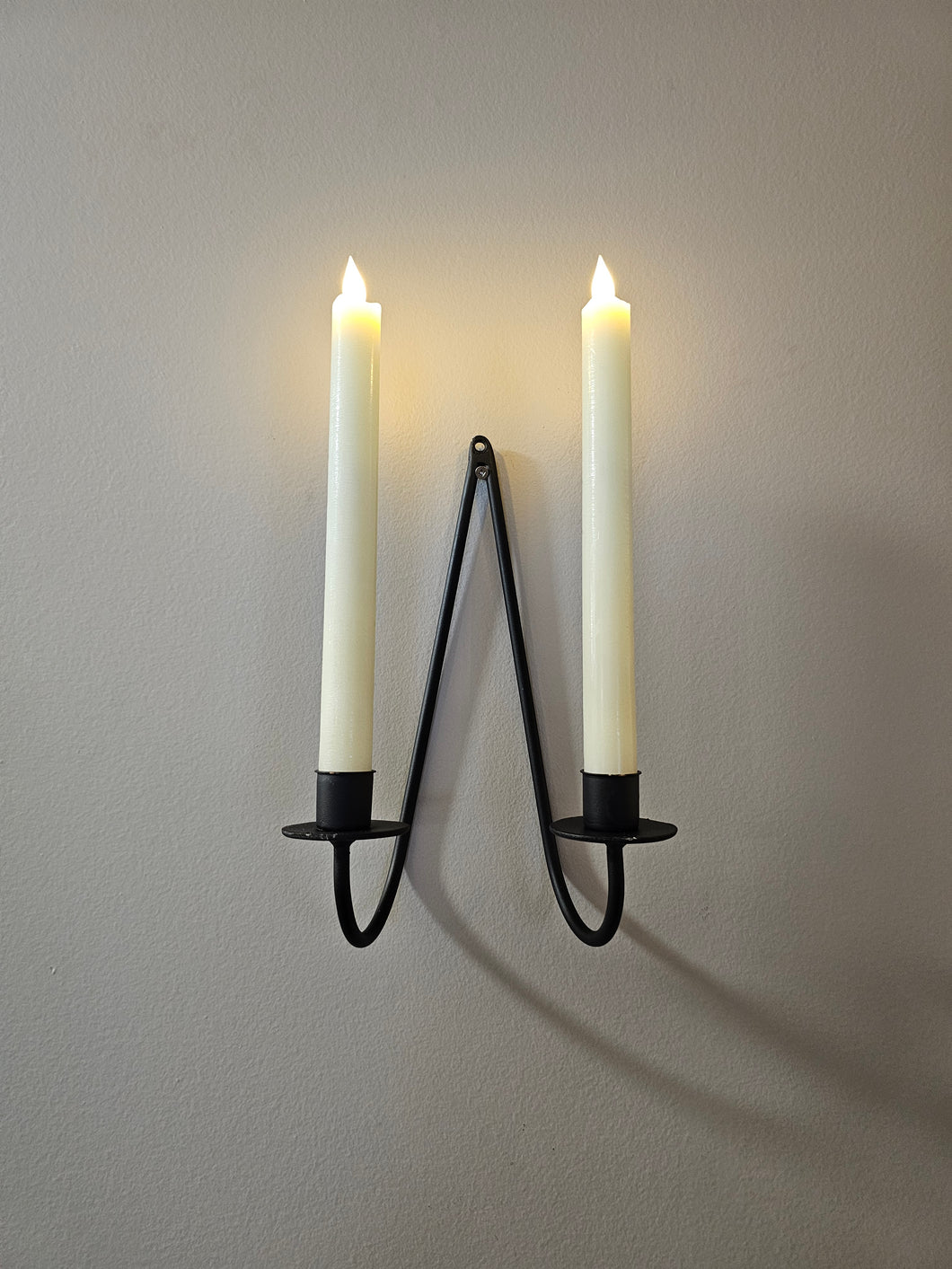 Metal Double Taper Candle Wall Holder