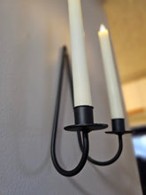 Load image into Gallery viewer, Metal Double Taper Candle Wall Holder
