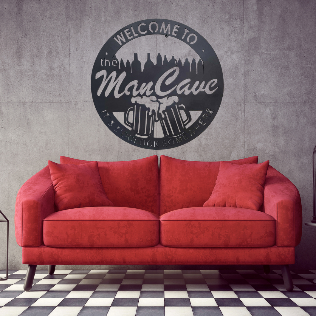 Welcome to the Man Cave metal sign
