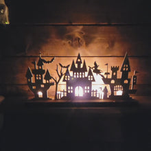 Load and play video in Gallery viewer, Halloween Village Scene Tea Light Holder
