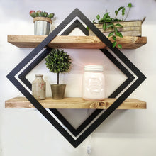 Load image into Gallery viewer, Metal Double Square Diamond Frame with 2 Shelves
