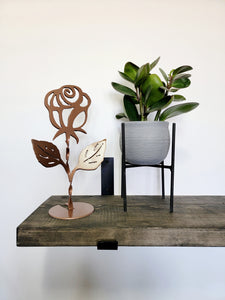 Metal Rose with Stand