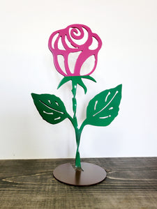 Metal Rose with Stand