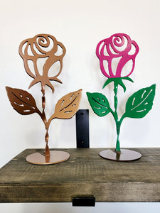 Metal Rose with Stand