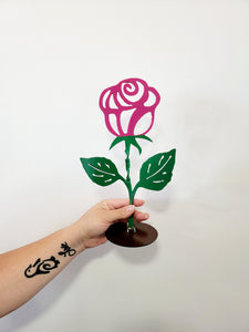 Metal Rose with Stand